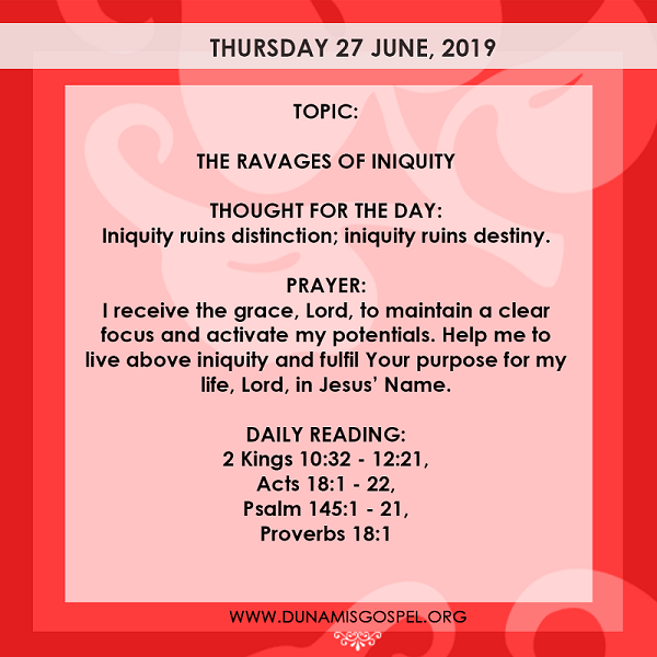 Seeds Of Destiny 27 June 2019 - THE RAVAGES OF INIQUITY