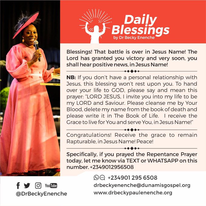 Daily Blessings Dr Becky Paul Enenche Sep