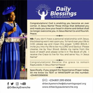 Daily Blessings 17th September Dr Becky Enenche