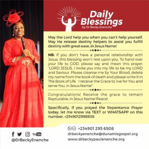 Daily Blessings 17th September Dr Becky Enenche
